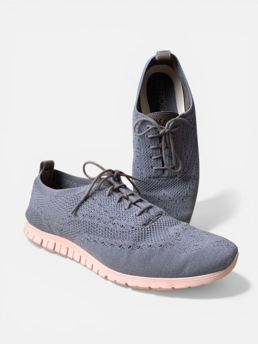 Cole Haan Zerogrand Stitchlite Knit Sneakers Gray Pink Lightweight Women’s Sz 11